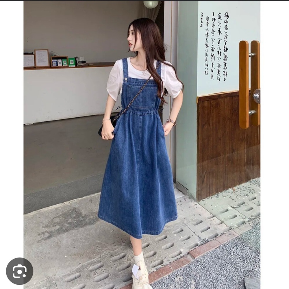 Overall Jean midi dress